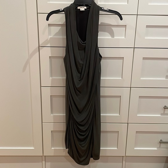 Helmet Lang Gray Rouched Cocktail Dress Sz P - Picture 2 of 5
